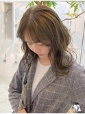 ☆ブリーチなしダブルカラー オリーブ オリーブベージュ ボブ