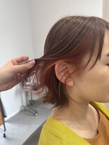 アウラヘアーサロン(aura hair salon)&nbsp;オレンジベージュ×イヤリングカラー