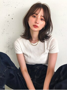 ライリー(riley) rileyワンカール外はねレイヤーミディアム