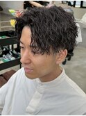 横浜メンズパーマ波巻きツイストスパイラルニュアンスサーフ40代