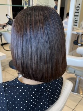 アッシュ 長津田店(Ash) 髪質改善カラー　ダークブラウン　ボブ