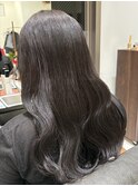 透明感暗め艶カラー