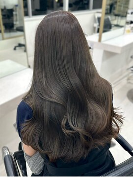 ベル 新宿店(Vel) 艶髪暗髪ダークグレージュレイヤーカット韓国風前髪10代20代30代