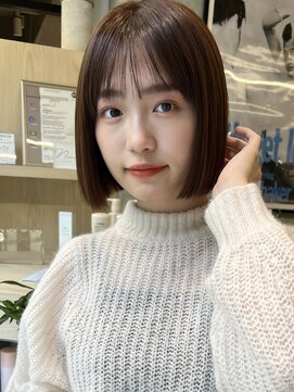 アミー 駒澤(Ammy komazawa) #切りっぱなしボブ #前下りボブ #透明感カラー #白髪染め