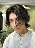 men'sニュアンスパーマダウンバングフェザーカット/ダウンパーマ