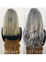 エクステ専門店あるじゃんすー 宇都宮店&nbsp;ミルキーグレージュ×ネイビーパープル#シールエクステ#宇都宮