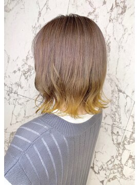 アマンドール(Aman D'or) 【アマンドール齊藤】ミルクティーベージュ×裾イエロー