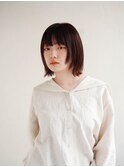ミディアムヘア/斜めバング/グレージュカラー/甲府駅
