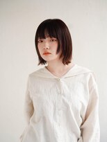 ムク 甲府(muku.)&nbsp;ミディアムヘア/斜めバング/グレージュカラー/甲府駅