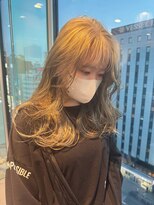 ギグスダブル 栄久屋大通店(gigs double)&nbsp;レイヤーロング×ベージュアッシュ