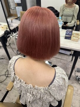 アジールヘア 所沢プロペ通り店(agir hair) ピンクベージュボブレイヤーカット夏デザインカラーブリーチ所沢