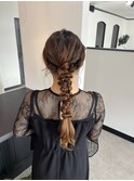 編み込み二次会結婚式お呼ばれ褒められる♪ゆるふわヘアアレンジ