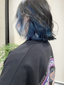 ソル 栄矢場町(SOL) インナーカラー/イヤリングカラー/インナーブルー/ボブヘア