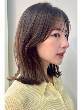 ガーデン 銀座(GARDEN) ミディアムレイヤー/くびれヘア/アプリコットオレンジ/20代/30代