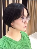 大人ショートボブ/ハンサムショート/前髪なし/30代40代50代