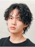 心斎橋センターパートニュアンスパーマフェザーショート緩め色気