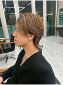 フェザーショートアップバングセンターパートメンズハイライト