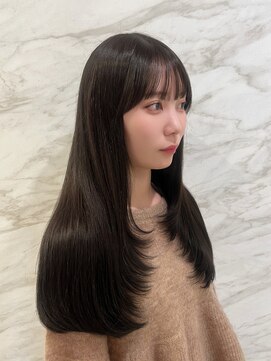 ロンド フィーユ(Lond fille) オリーブグレー髪質改善/黒髪/小顔/くすみベージュ/銀座 ■