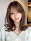 レイヤーカット 顔まわり 韓国風