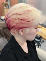 プネル(punel) レッド 裾カラー ツートンカラー デザインカラー 原宿