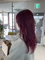 ステラ ヘア デザイン サロン(STELLA hair design salon)&nbsp;ピンクレッド×ロングレイヤー 【由比藤】
