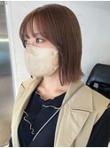 マロンベージュ_グレージュカラーボブウルフ_ba423411