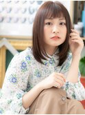 ★ミルクティーアッシュ前下がりエアストレート20代30代40代★9