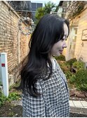 韓国風レイヤーカット/センター分け前髪/長め前髪/表参道