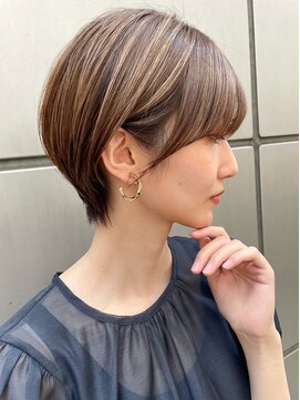 ロンドシエル 横浜(Lond ciel) デザインハイライト×大人美人ショート×グレーベージュ【横浜】