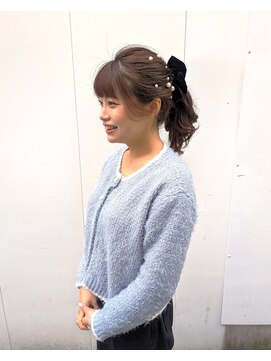 ヒカリス 東三国(HIKARIS) 笑顔溢れる大人可愛いポニーテール/ヘアアレンジ/結婚式アレンジ