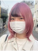 イメチェン/レッドブラウン/フルバング/似合わせカット/本厚木駅