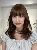 e83韓国ヘアーザクザクレイヤーカットブリーチなしダブルカラー