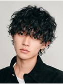 大分メンズショートウルフ無造作スパイラルシャドウパーマ