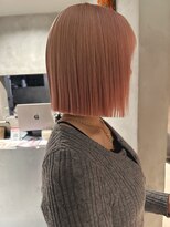 ハウ 心斎橋(how)&nbsp;冬カラー韓国風タッセルボブピンクベージュ暖色カラー20代30代