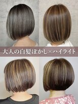 ブロッサム ひばりヶ丘(Blossom)&nbsp;春色ふんわりハイライト白髪染め×美髪ボブ◎30代40代透明感