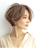 大人ショートレイヤー白髪ぼかし脱白髪染め40代50代60代原宿