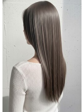 ビーポッシュ ジャスパー店(Be Posh) 髪質改善カラーくびれ巻き髪ロングヘア透明グレージュ夏カラー