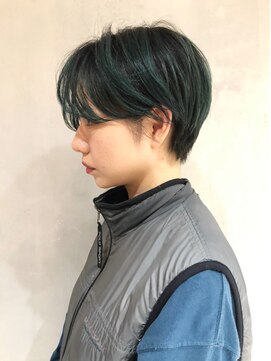 アルバム 銀座(ALBUM GINZA) サファイアグリーンショート_セミウェットウェーブ_ba278892
