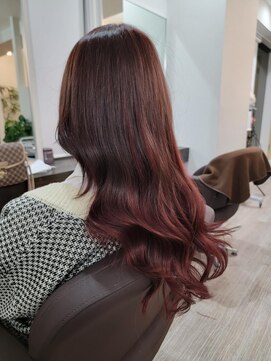 グランディールヘアデザイン(grandir hairdesign) ピンクレッド系ロングヘア