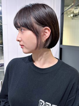 アイティーバイアルバム 藤沢店(IT by ALBUM) ミニボブ_グレーベージュレイヤーロング前髪パーマ_ba456331