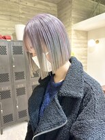ヲタク(wotaku.)&nbsp;ユニコーンボブパープルブルーデザインカラー切りっぱなし