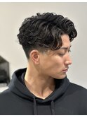 ローフェードウェーブパーマ　ハードパーマ　京成上野