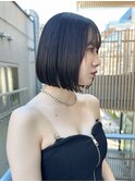 小顔に見せるヘア/ワンレン/ボブウルフ/ネビージュ/黒髪カタログ
