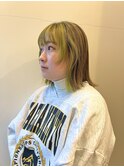 ぱつっとボブ*顔周りレイヤー*デザインカラー