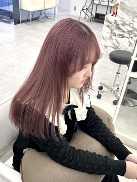ブラウン(Brown) ピンクベージュ/艶髪ハイトーン