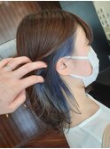 大人可愛いインナーカラー×ブルーカラー【20代30代40代50代】