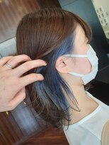 アレックス 西神中央店(alex) 大人可愛いインナーカラー×ブルーカラー【20代30代40代50代】