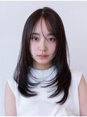 20代30代ミディアム顔周りレイヤーカット髪質改善トリートメント