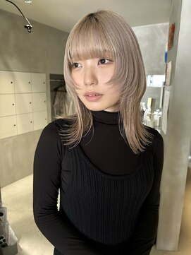 ハウ 心斎橋(how) 透明感カラーダブルカラーブリーチミルクティーベージュ