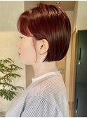 【mimura】ミニボブ　チェリーレッド　赤髪　ショートボブ　草加